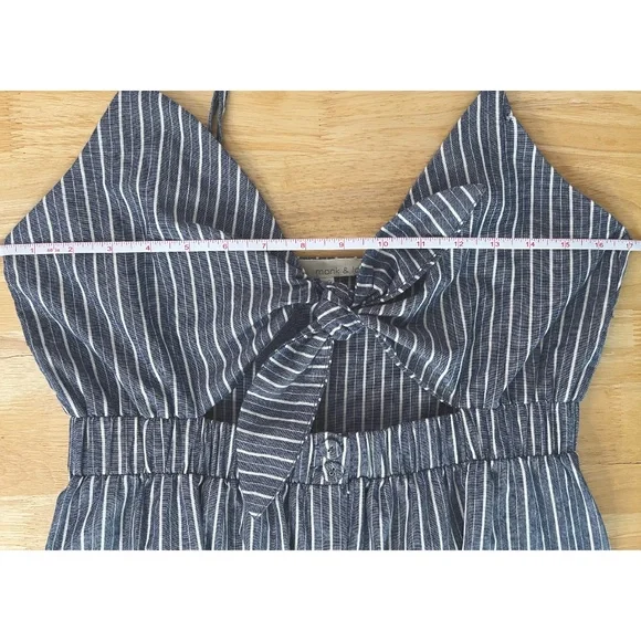 100% Cotton Striped Cut-Out Midi Dress - Picture 9 of 14